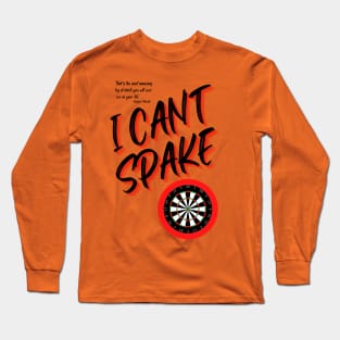 i can't spake wayne mardle commentary black letters Long Sleeve T-Shirt